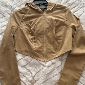 Tan Cropped Jacket